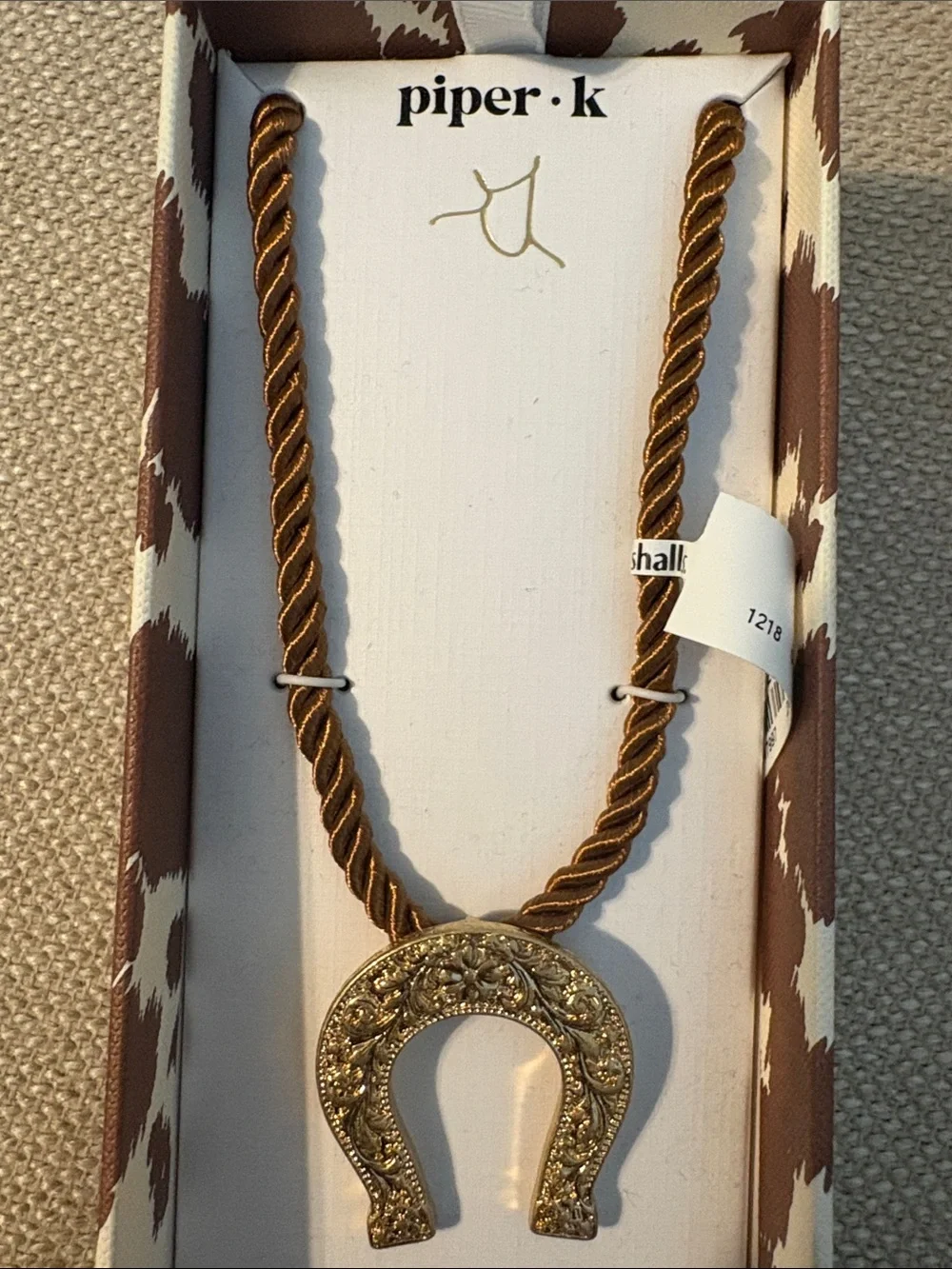 Piper k Gold Horseshoe Pendant Necklace - Women Accessories